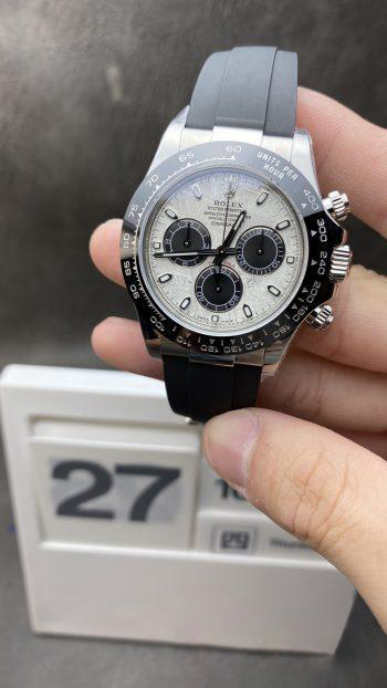 China Clean Factroy Daytona 116519 Meteorite Dial on Oysterflex Rubber Strap 11 Super Clone 4130 Movement