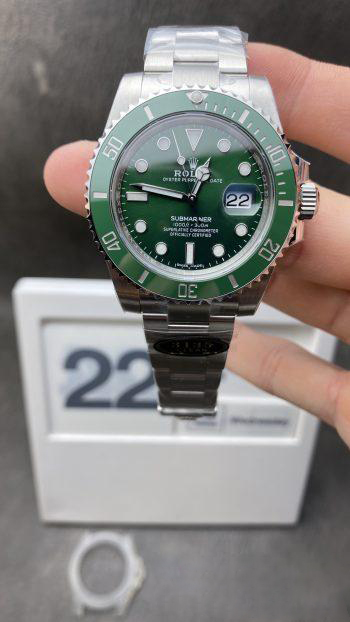 Clean Watch Rolex Submariner Date Hulk 116610LV Green Dial Green Ceramic Bezel 904L Steel Case Oyster Bracelet SA3135 Movement