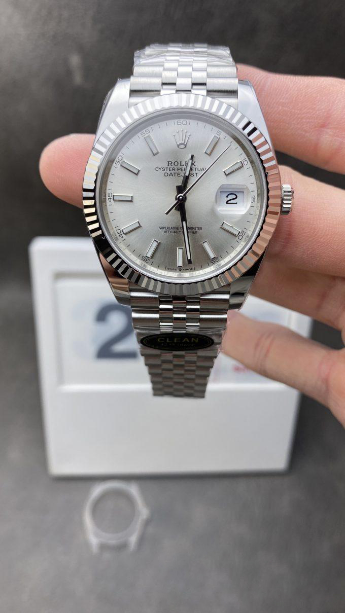 Clean Factory DateJust 41 126334 Super Clone Quality 904L Steel Silver Stick Dial on Jubilee Bracelet VR3235 Movement Clean Factory DateJust 41 126334 Super Clone Quality 904L Steel Silver Stick Dial on Jubilee Bracelet VR3235 Movement