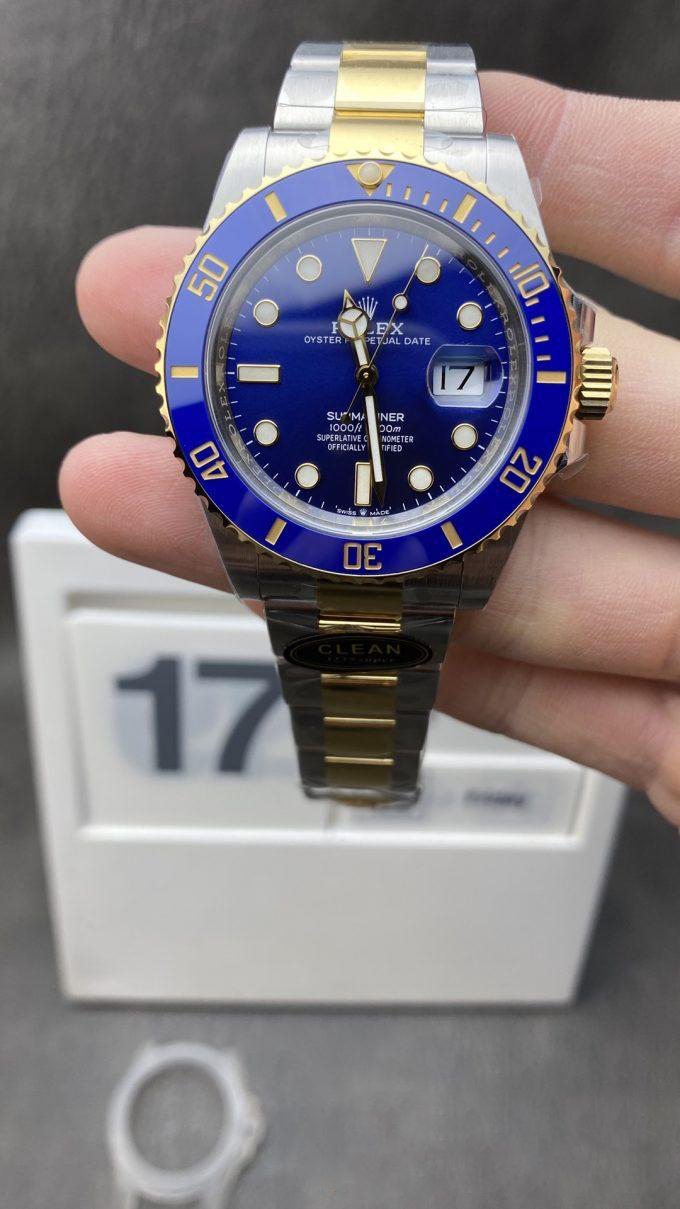 Clean Factory Rolex Submariner 126613LB Blue Dial Blue Ceramic Bezel 41mm 904 Steel Case Two Tone Yollow Gold Steel Oyster Bracelet VR3235 Movement Clean Factory Rolex Submariner 126613LB Blue Dial Blue Ceramic Bezel 41mm 904 Steel Case Two Tone Yollow Gold Steel Oyster Bracelet VR3235 Movement