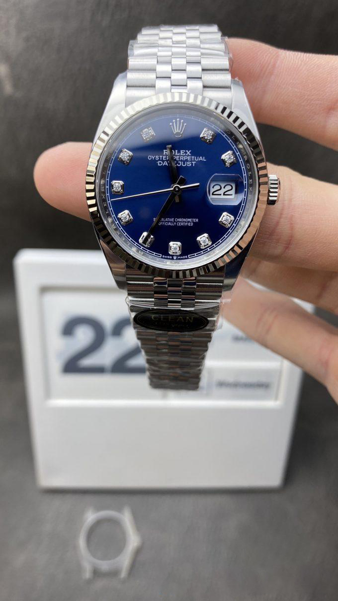 Clean Factory Sito Ufficiale Rolex DateJust 36mm 126234 904L Steel Blue Dial with Diamonds Markers on Jubilee Bracelet VR3235 Movement Clean Factory Sito Ufficiale Rolex DateJust 36mm 126234 904L Steel Blue Dial with Diamonds Markers on Jubilee Bracelet VR3235 Movement