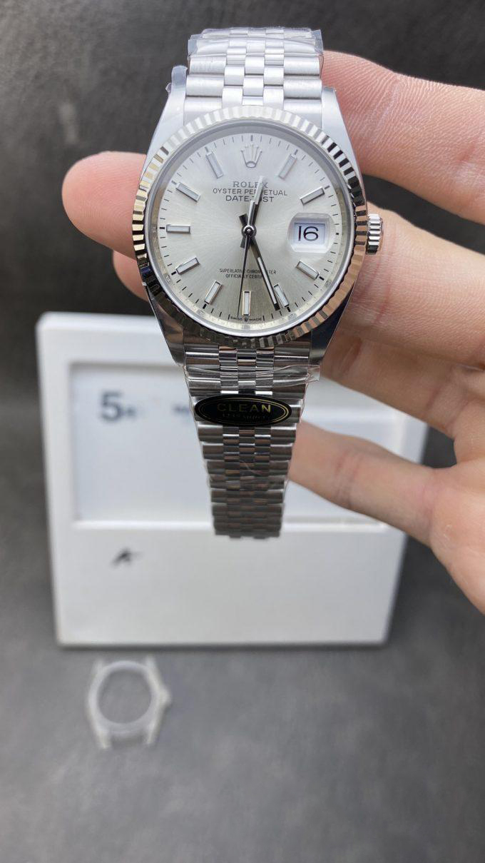 China Clean Watches Rolex DateJust 36mm 126234 904L Steel Silver Dial with Stick Markers on Jubilee Bracelet VR3235 Movement China Clean Watches Rolex DateJust 36mm 126234 904L Steel Silver Dial with Stick Markers on Jubilee Bracelet VR3235 Movement
