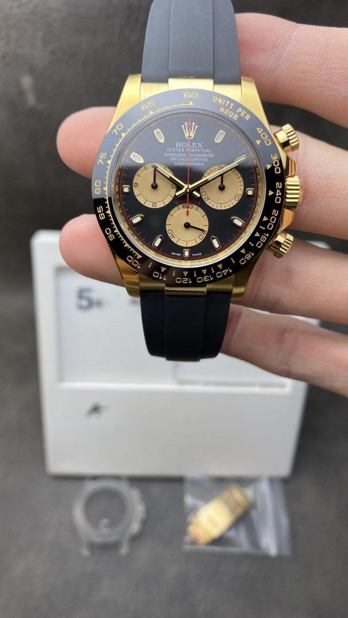 Clean Factory Watch Daytona 116518 Best Edition Paul Newman Black Dial Yellow Gold Sub Dial Black Oysterflex Rubber Strap SA4130 Clean Factory Watch Daytona 116518 Best Edition Paul Newman Black Dial Yellow Gold Sub Dial Black Oysterflex Rubber Strap SA4130