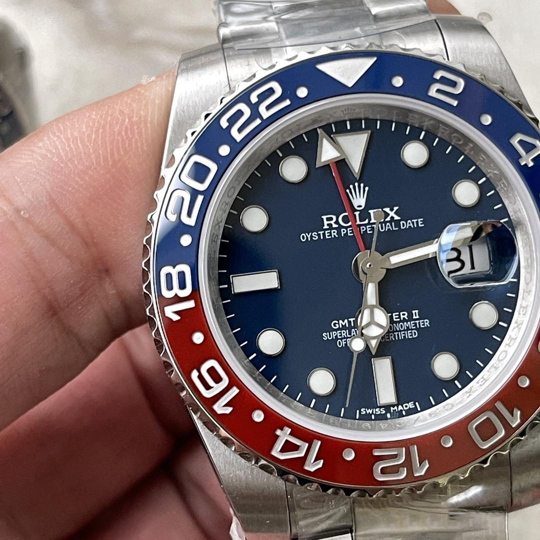 Clean Factory Rolex CF GMT Master II 126719BLRO Midnight Blue Dial Red Blue Ceramic Bezel 904L Oystersteel Oyster Bracelet SA3285 Movement 03