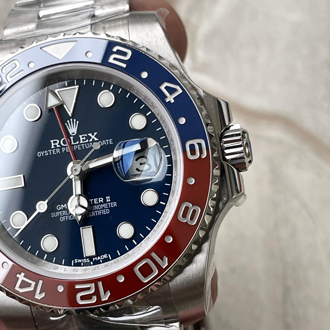 Clean Factory Rolex CF GMT Master II 126719BLRO Midnight Blue Dial Red Blue Ceramic Bezel 904L Oystersteel Oyster Bracelet SA3285 Movement 06