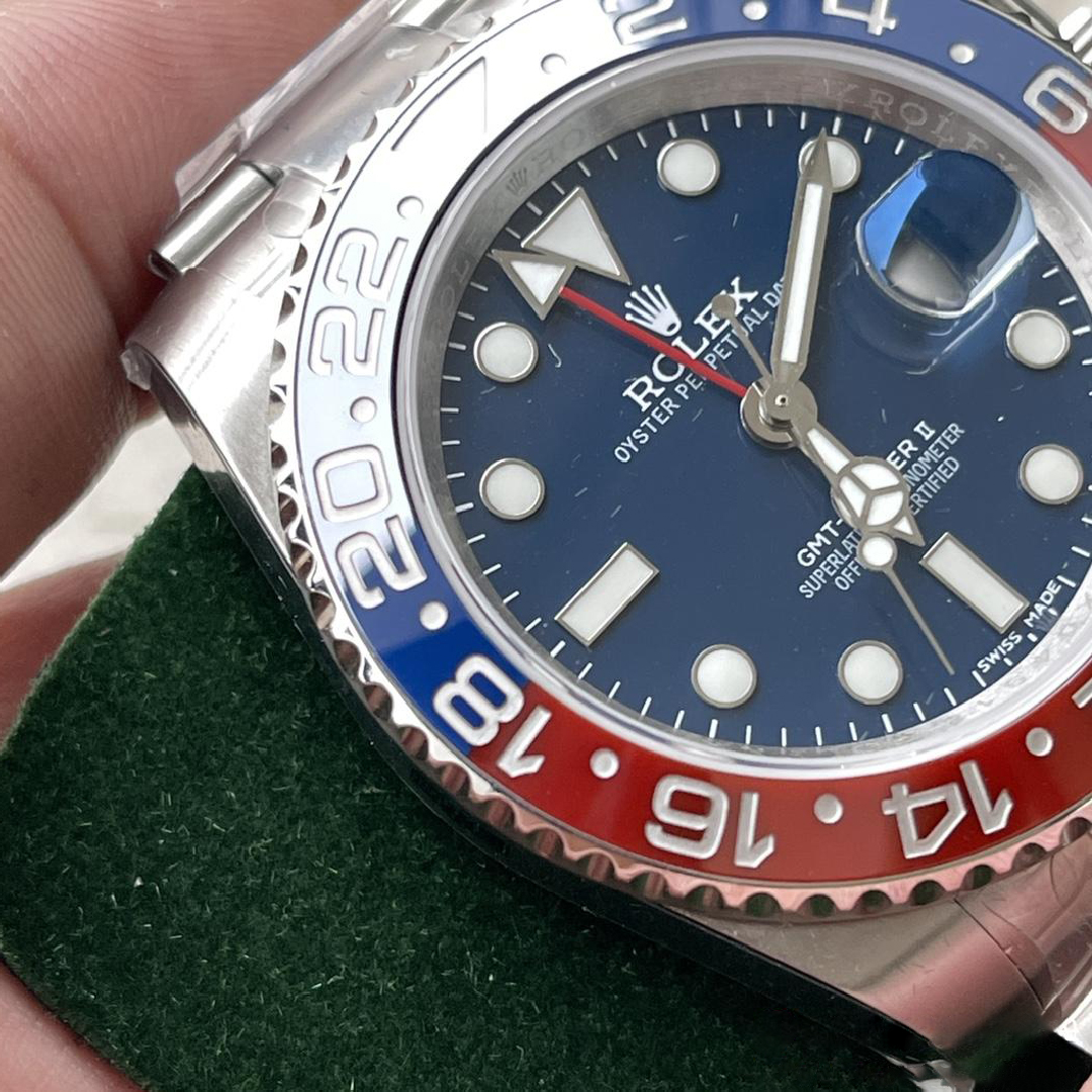 Clean Factory Rolex CF GMT Master II 126719BLRO Midnight Blue Dial Red Blue Ceramic Bezel 904L Oystersteel Oyster Bracelet SA3285 Movement 09