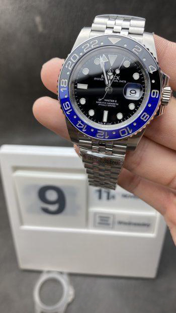 Clean Factory Watch Store Rolex Batgirl GMT Master II 126710BLNR Black Dial Blue Black Ceramic Bezel 904L Steel Jubilee Bracelet SA3285 Movement