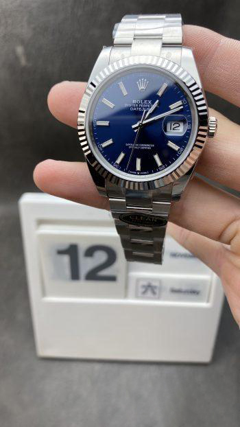 Clean Factory Watches Clean Watch Store CF Datejust 41mm 126334 904L Oystersteel Blue Dial with Stick Markers Oyster Bracelet DanDong 3235 Movement