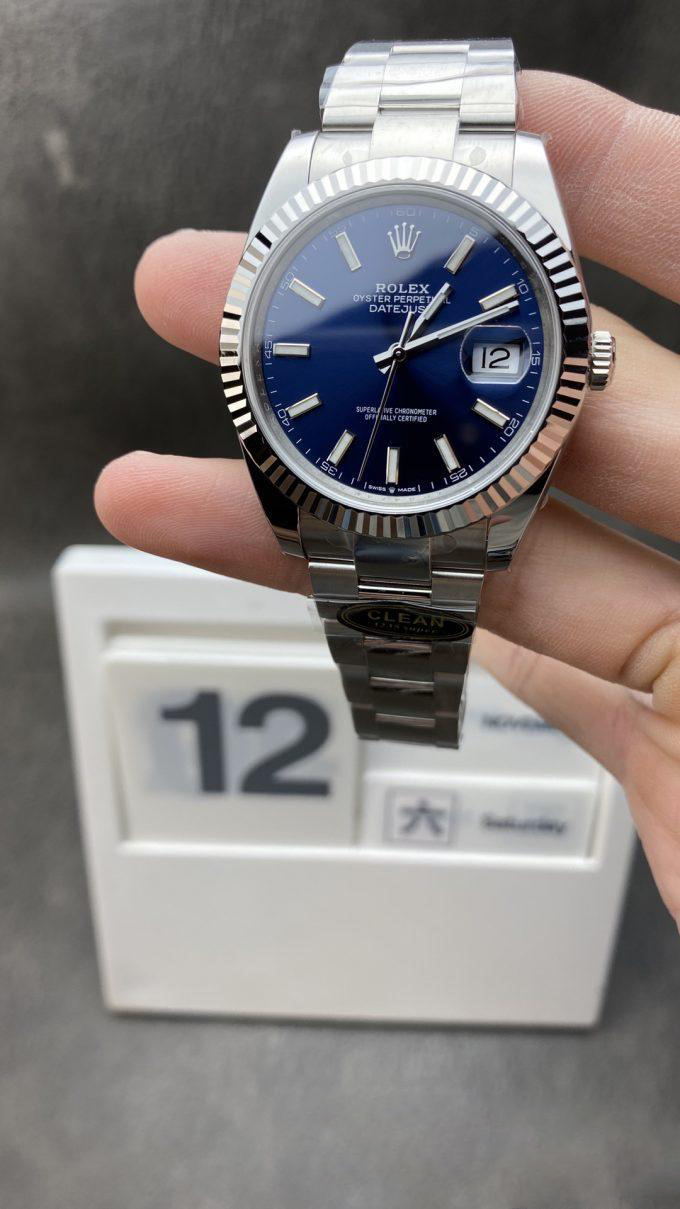 Clean Factory Watches Clean Watch Store CF Datejust 41mm 126334 904L Oystersteel Blue Dial with Stick Markers Oyster Bracelet DanDong 3235 Movement Clean Factory Watches Clean Watch Store CF Datejust 41mm 126334 904L Oystersteel Blue Dial with Stick Markers Oyster Bracelet DanDong 3235 Movement