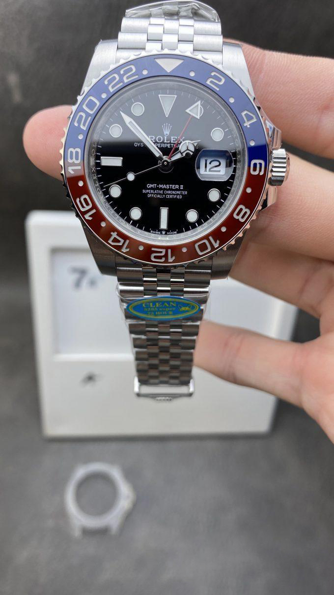 Clean Factory Rolex GMT Master II 126710BLRO Pepsi Blue Red Ceramic Bezel Black Dial 904L Steel Case Jubilee Bracelet DD3285 Caliber CHS Clean Factory Rolex GMT Master II 126710BLRO Pepsi Blue Red Ceramic Bezel Black Dial 904L Steel Case Jubilee Bracelet DD3285 Caliber CHS