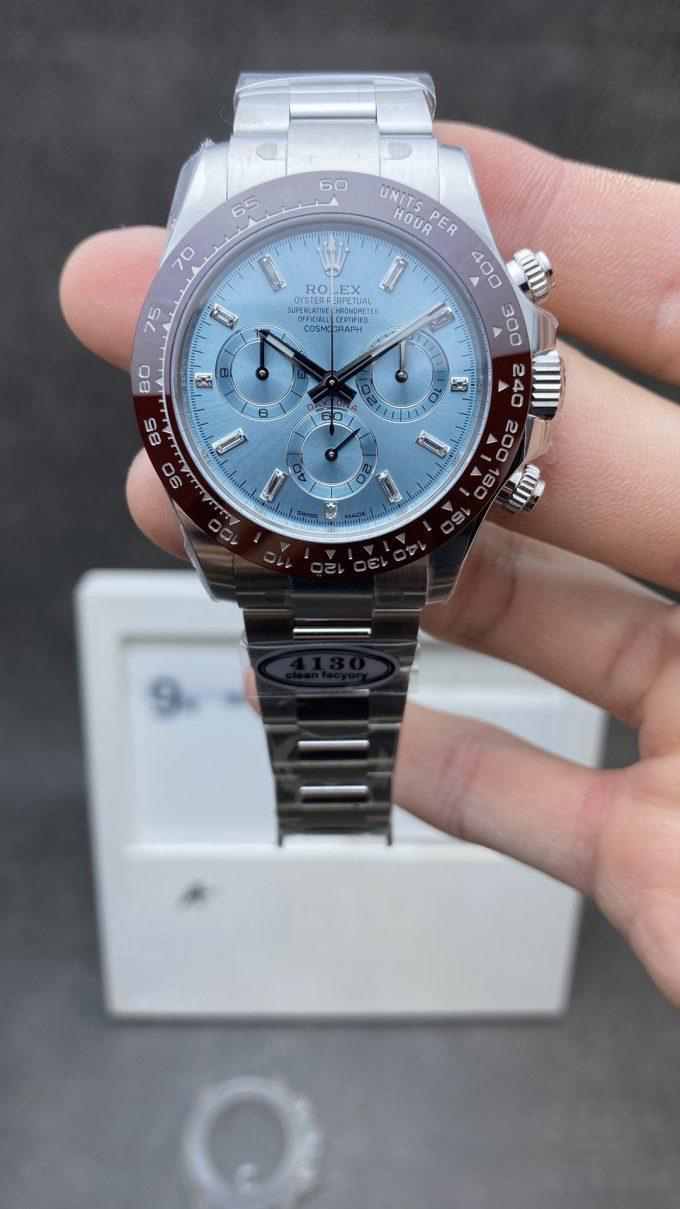 Clean Factory Watch Rolex Daytona 116506 Ice Blue Dial Crystal Markers 904L Stainless Steel Case Bracelet SA4130 Movement Clean Factory Watch Rolex Daytona 116506 Ice Blue Dial Crystal Markers 904L Stainless Steel Case Bracelet SA4130 Movement