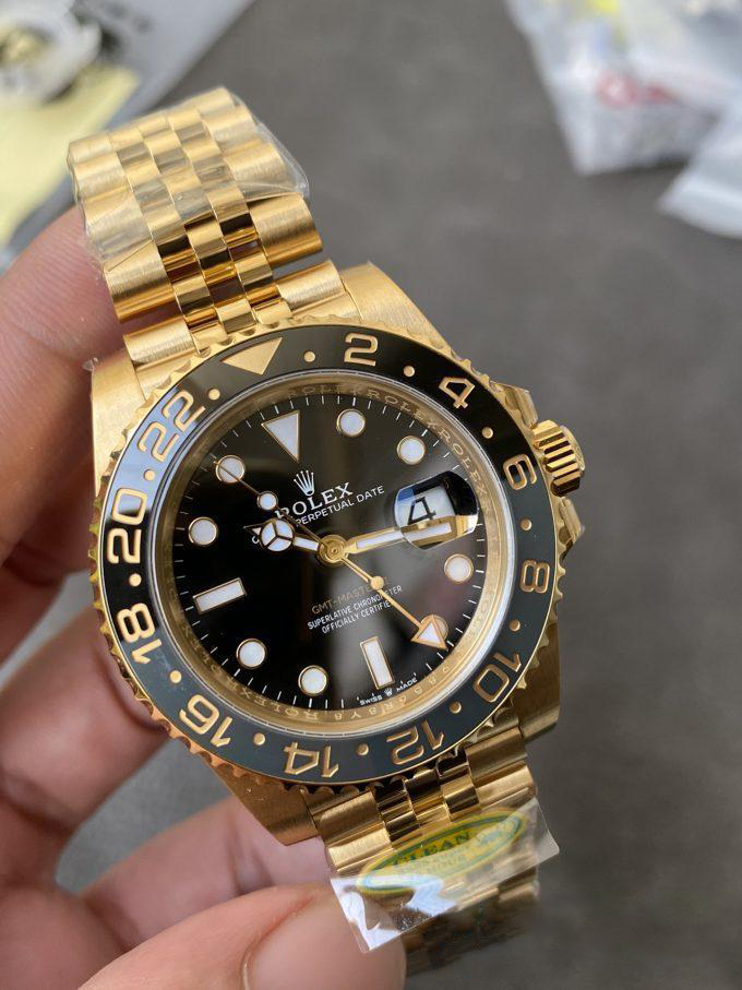 CF Rolex Clean Factory GMT Master II 126718GRNR Full Yellow Gold Black Grey Bezel Black Dial Jubilee Bracelet DD3285 Movement 03 CF Rolex Clean Factory GMT Master II 126718GRNR Full Yellow Gold Black Grey Bezel Black Dial Jubilee Bracelet DD3285 Movement 03