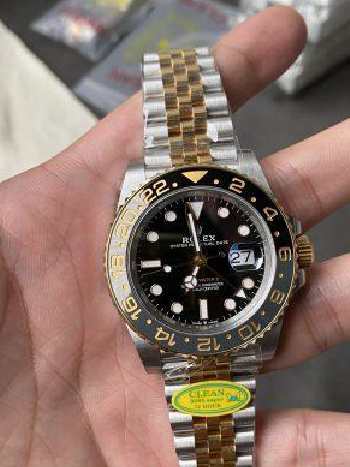 Clean Factory GMT Master II 126713GRNR Oystersteel and Yellow Gold Black and Grey Bezel Black Dial Jubilee Bracelet DD3285 Movement 01