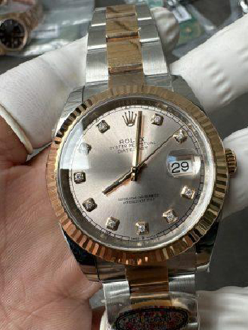 Clean Factory DateJust 41mm 126333 Champagne Dial with Diamond Markers Two Tone Bracelet VR3235 03