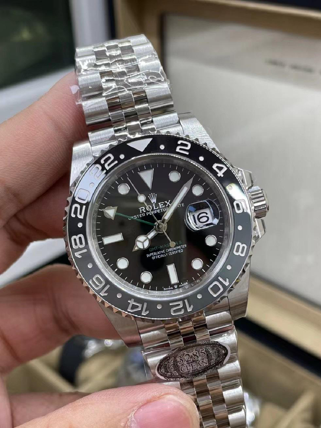 Clean Factory GMT Master II 126710GRNR Black Gray Ceramic Bezel 904L Oystersteel Jubilee Strap DD3285 Movement 01 Clean Factory GMT Master II 126710GRNR Black Gray Ceramic Bezel 904L Oystersteel Jubilee Strap DD3285 Movement 01