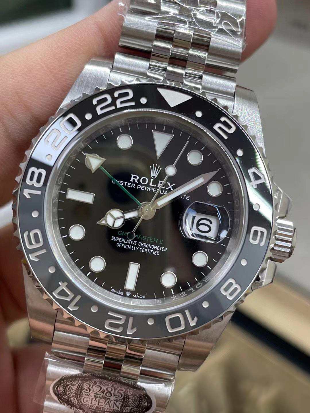 Clean Factory GMT Master II 126710GRNR Black Gray Ceramic Bezel 904L Oystersteel Jubilee Strap DD3285 Movement 03 Clean Factory GMT Master II 126710GRNR Black Gray Ceramic Bezel 904L Oystersteel Jubilee Strap DD3285 Movement 03