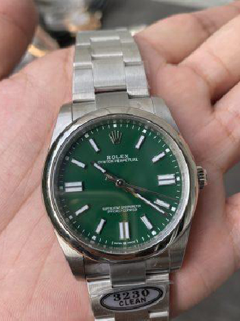 Clean Factory Rolex Oyster Perpetual 124300 CP OP 41mm Green Dial 904L Steel VR3230 Movement 05