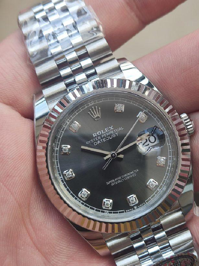 Clean Factory Watch CF DateJust 41mm 126334 904L Steel Grey Dial with Diamonds Markers on Jubilee Bracelet VR3235 Movement 03 Clean Factory Watch CF DateJust 41mm 126334 904L Steel Grey Dial with Diamonds Markers on Jubilee Bracelet VR3235 Movement 03