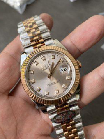 Clean Factory Watches DateJust 41mm 126331 0008 Rose Gold Sundust Diamond Set Dial Jubilee Bracelet 3235 Movement 01