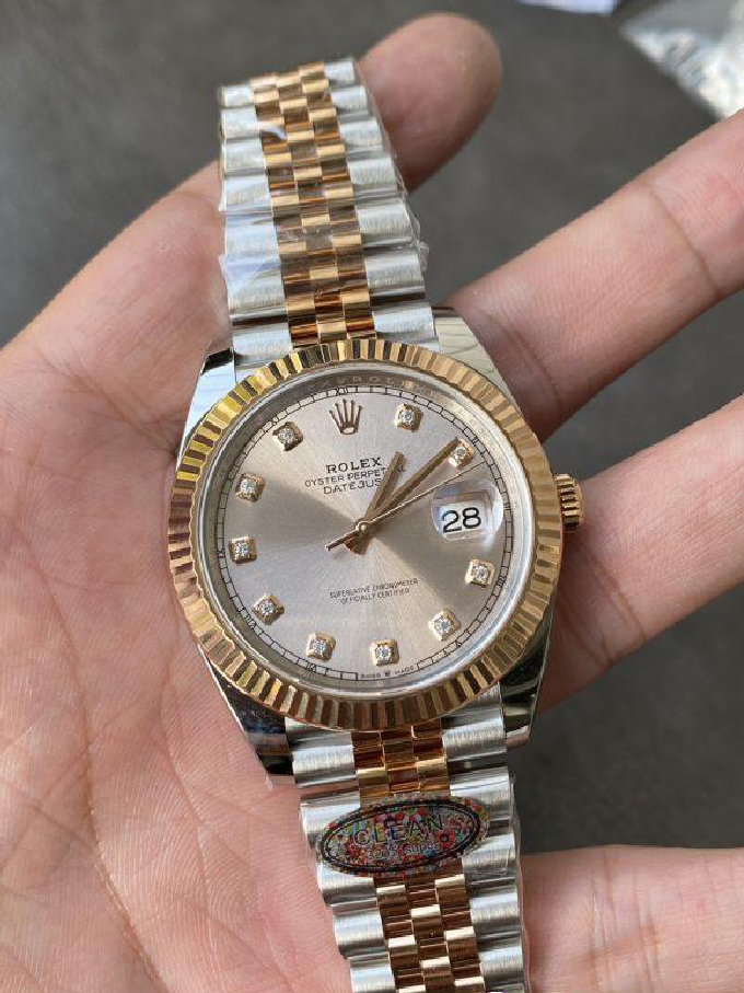 Clean Factory Watches DateJust 41mm 126331 0008 Rose Gold Sundust Diamond Set Dial Jubilee Bracelet 3235 Movement 02 Clean Factory Watches DateJust 41mm 126331 0008 Rose Gold Sundust Diamond Set Dial Jubilee Bracelet 3235 Movement 02