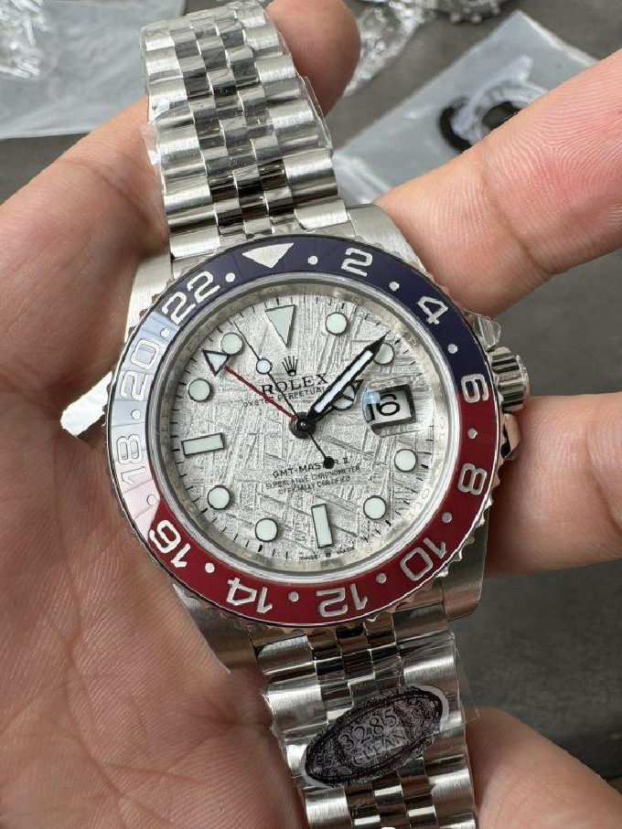 Clean Factory Watches GMT Master II 126719 BLRO Blue Red Ceramic Bezel Meteorite Dial Deep Sapphire Crystal DD3285 02 Clean Factory Watches GMT Master II 126719 BLRO Blue Red Ceramic Bezel Meteorite Dial Deep Sapphire Crystal DD3285 02