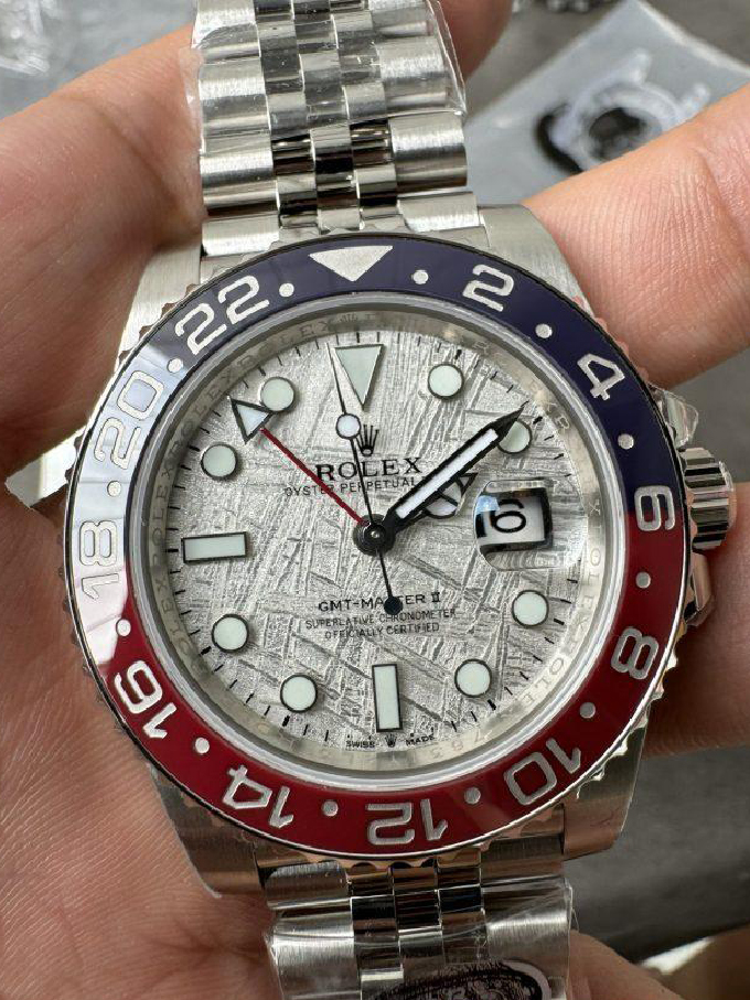 Clean Factory Watches GMT Master II 126719 BLRO Blue Red Ceramic Bezel Meteorite Dial Deep Sapphire Crystal DD3285 03 Clean Factory Watches GMT Master II 126719 BLRO Blue Red Ceramic Bezel Meteorite Dial Deep Sapphire Crystal DD3285 03