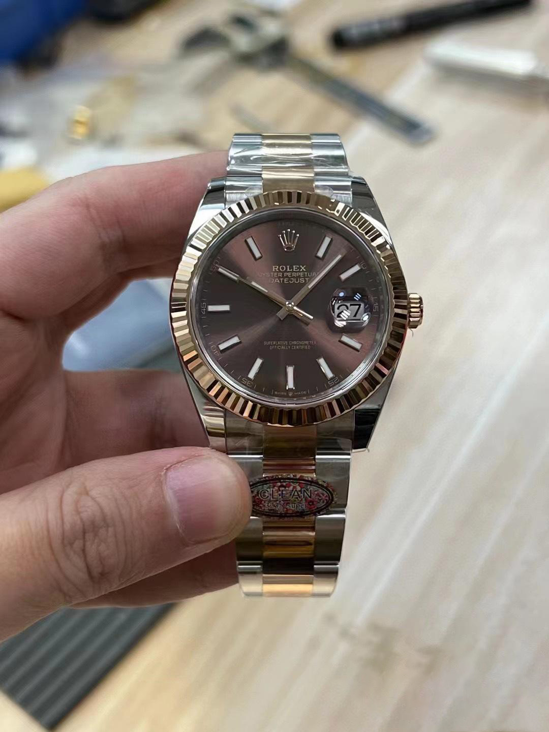 Clean Factory Watches Rolex DateJust 41mm 126331 0001 Rose Gold Bezel Chocolate Dial Oyster Bracelet 3235 Movement 01 Clean Factory Watches Rolex DateJust 41mm 126331 0001 Rose Gold Bezel Chocolate Dial Oyster Bracelet 3235 Movement 01