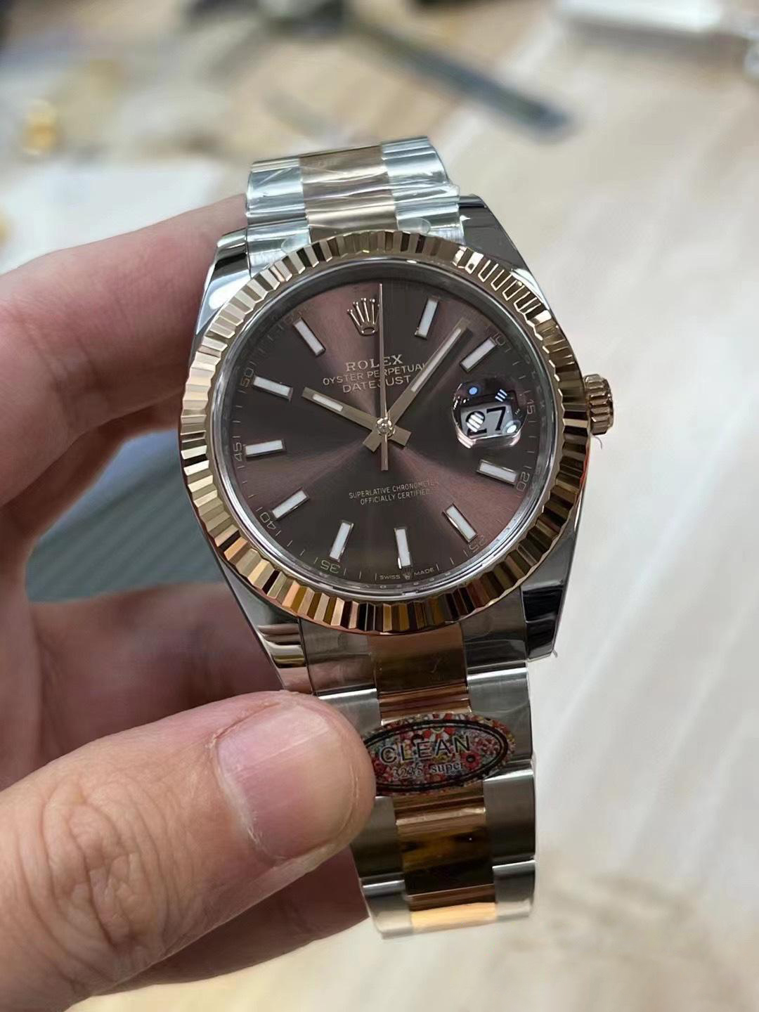 Clean Factory Watches Rolex DateJust 41mm 126331 0001 Rose Gold Bezel Chocolate Dial Oyster Bracelet 3235 Movement 02 Clean Factory Watches Rolex DateJust 41mm 126331 0001 Rose Gold Bezel Chocolate Dial Oyster Bracelet 3235 Movement 02