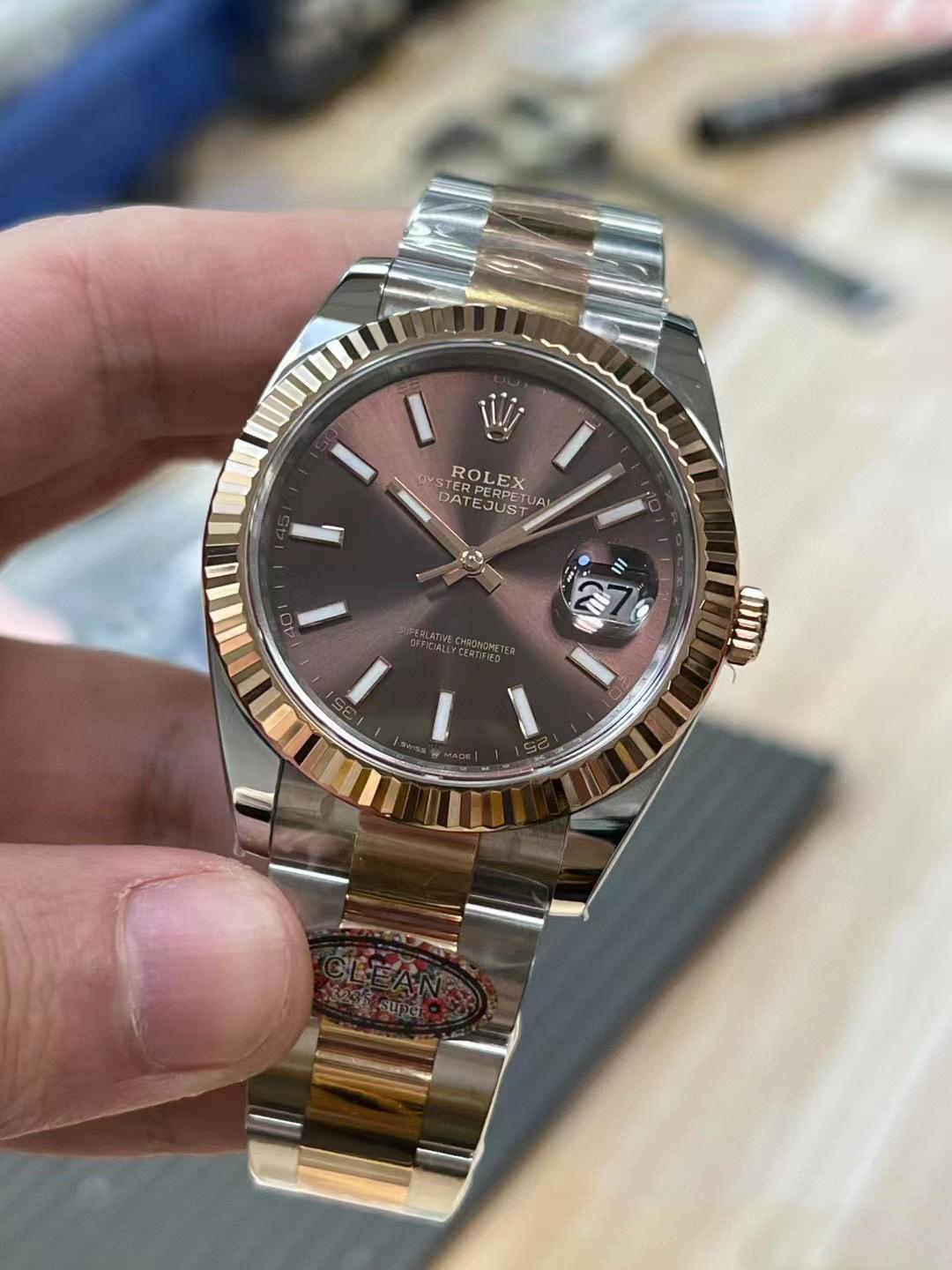 Clean Factory Watches Rolex DateJust 41mm 126331 0001 Rose Gold Bezel Chocolate Dial Oyster Bracelet 3235 Movement 03 Clean Factory Watches Rolex DateJust 41mm 126331 0001 Rose Gold Bezel Chocolate Dial Oyster Bracelet 3235 Movement 03