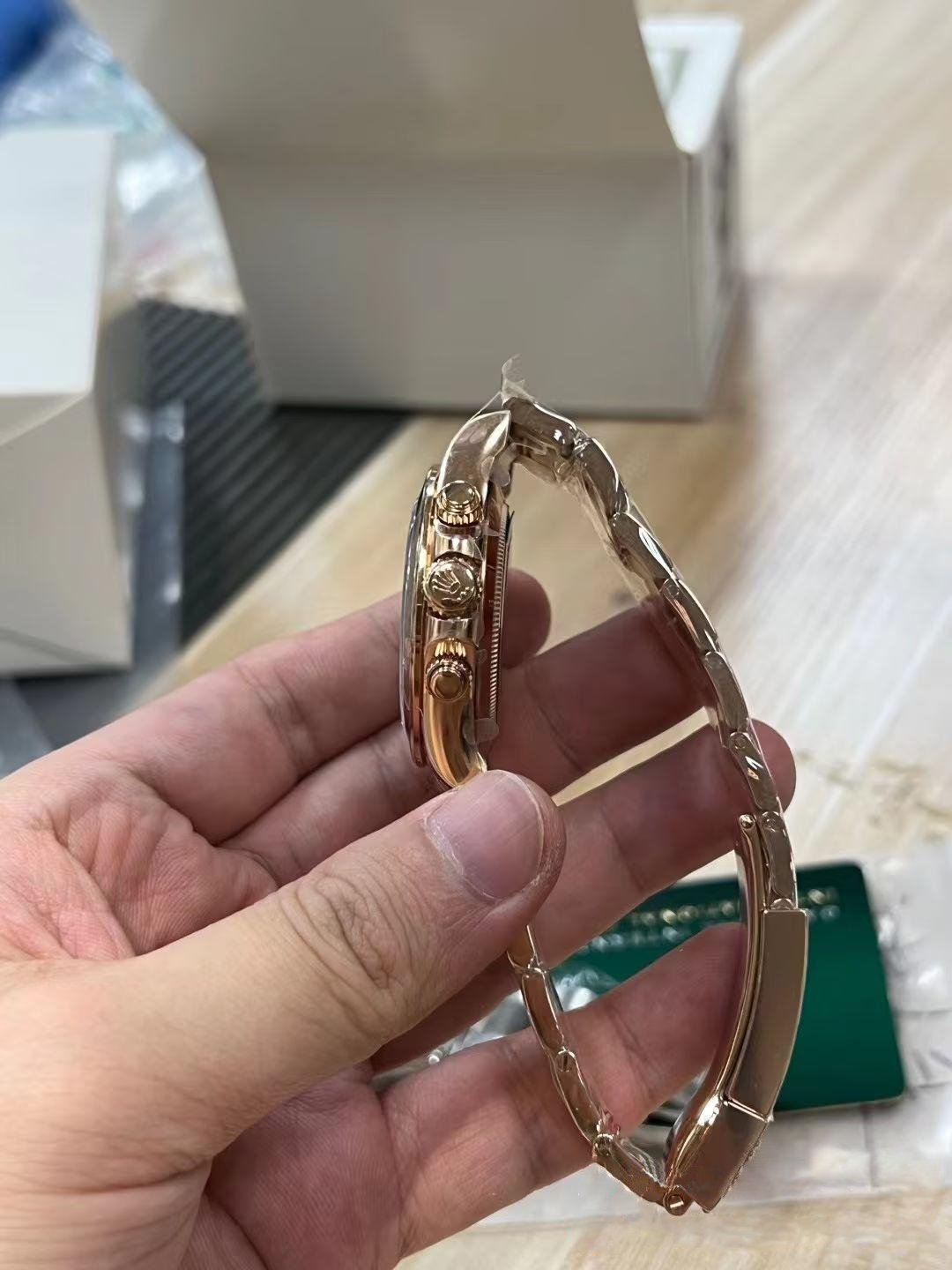 Clean Factory Daytona 116505 Rose Gold Case Bracelet Silver Dail Black Chrono Dial DD4130 Superclone Movement 04 Clean Factory Daytona 116505 Rose Gold Case Bracelet Silver Dail Black Chrono Dial DD4130 Superclone Movement 04