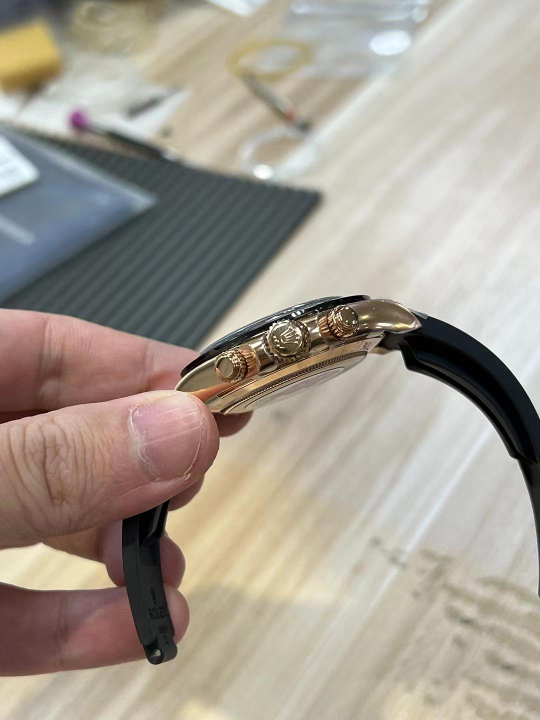 Clean Factory Daytona 116515 Rose Gold Case Chocolate Dial Black Chrono Dial DanDong 4130 Movement Oysterflex Strap 04 Clean Factory Daytona 116515 Rose Gold Case Chocolate Dial Black Chrono Dial DanDong 4130 Movement Oysterflex Strap 04