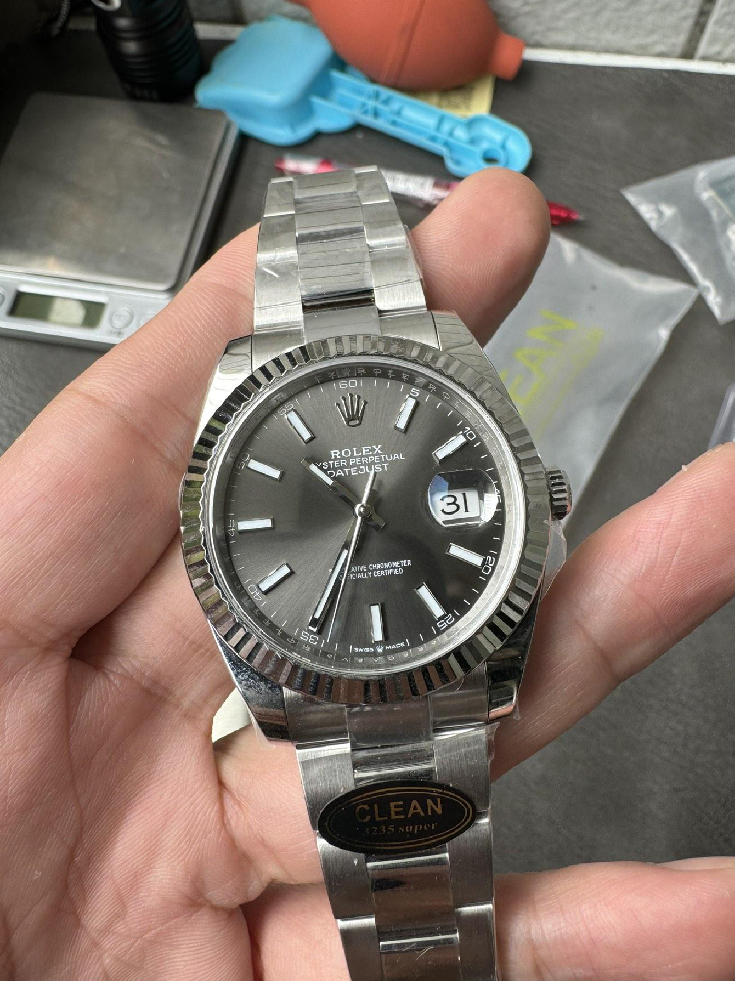 Clean Factory Rolex DateJust 41 126334 0013 Grey Dial on Oyster Bracelet Superclone 3235 Movement 01 Clean Factory Rolex DateJust 41 126334 0013 Grey Dial on Oyster Bracelet Superclone 3235 Movement 01