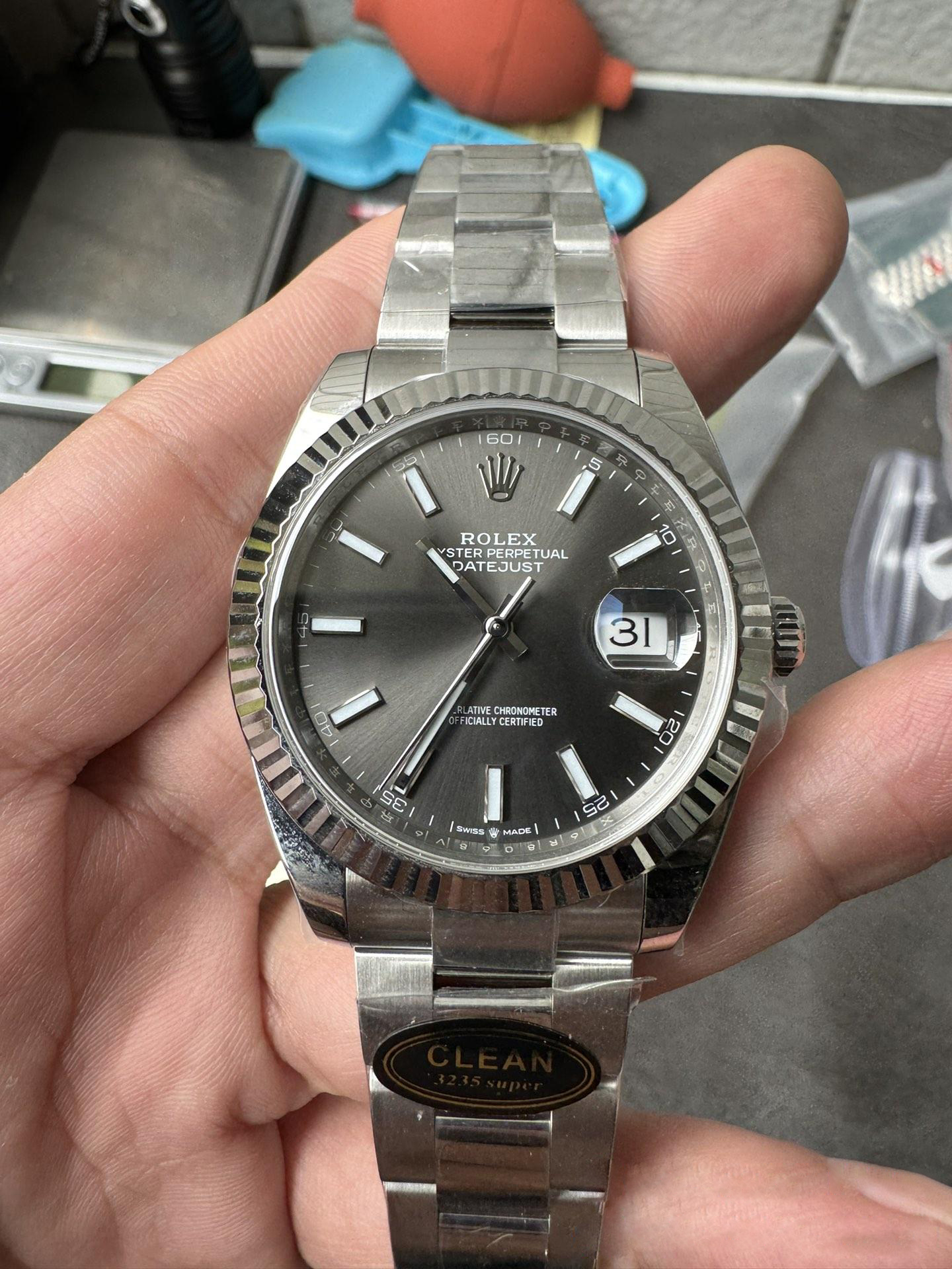 Clean Factory Rolex DateJust 41 126334 0013 Grey Dial on Oyster Bracelet Superclone 3235 Movement 02 Clean Factory Rolex DateJust 41 126334 0013 Grey Dial on Oyster Bracelet Superclone 3235 Movement 02