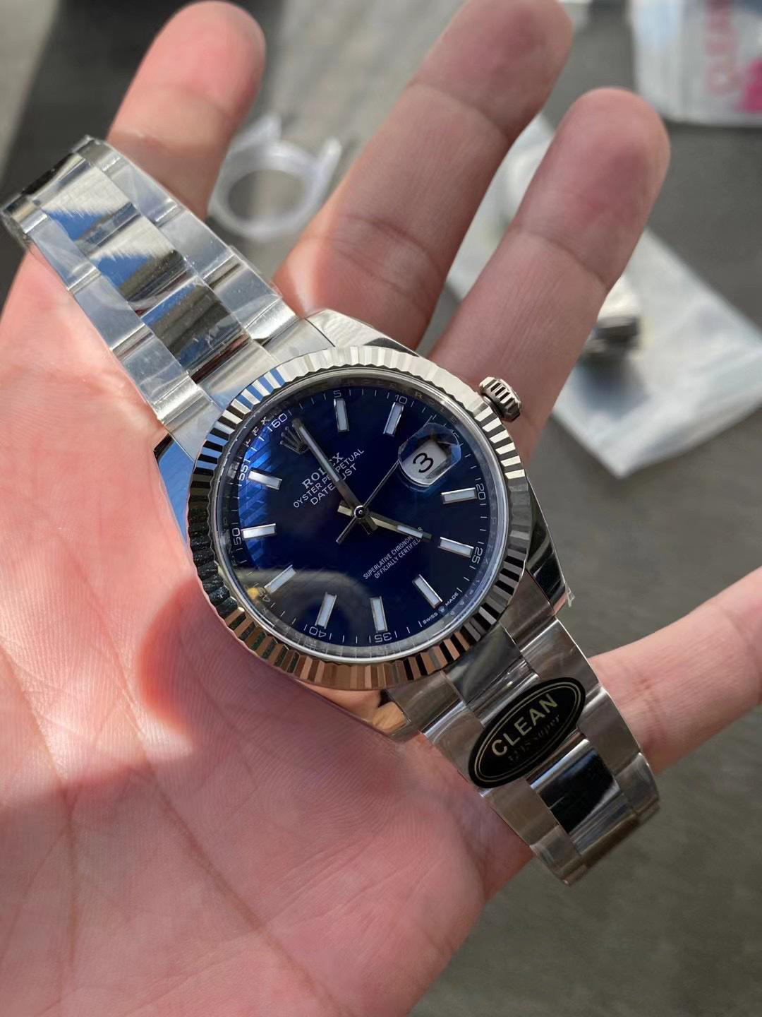 Clean Factory Rolex DateJust 41 126334 0031 Bright Blue Fluted Motif Dial on Oyster Bracelet Superclone 3235 Movement 04 Clean Factory Rolex DateJust 41 126334 0031 Bright Blue Fluted Motif Dial on Oyster Bracelet Superclone 3235 Movement 04