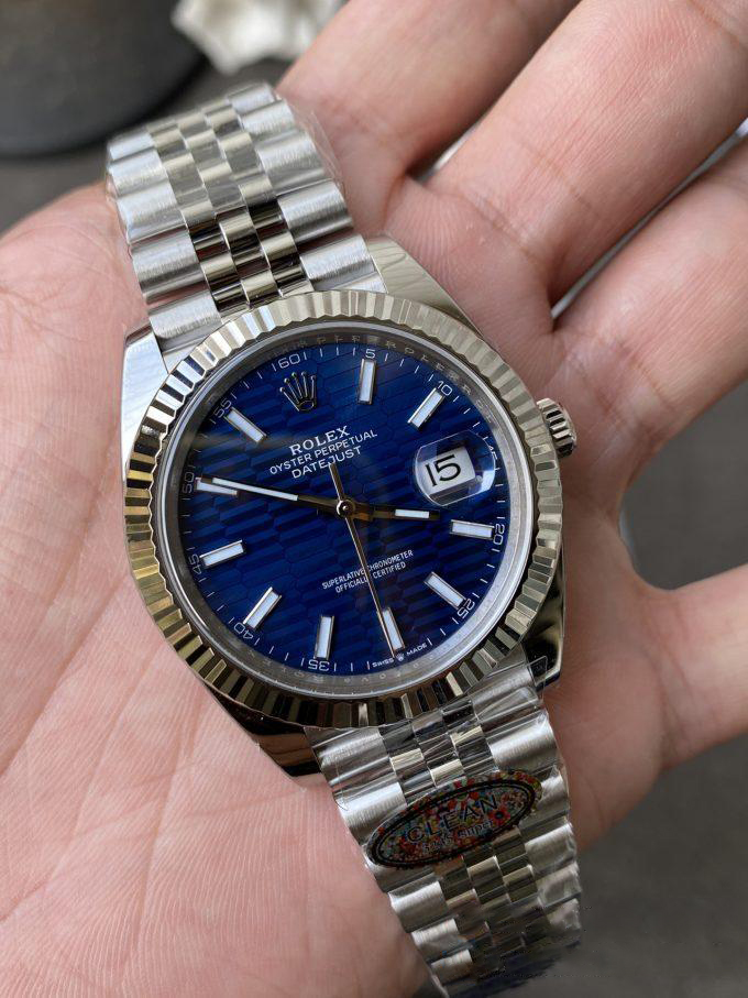 Clean Factory Rolex DateJust 41 126334 Bright Blue Fluted Motif Dial on Jubilee Bracelet Superclone 3235 Movement 03 Clean Factory Rolex DateJust 41 126334 Bright Blue Fluted Motif Dial on Jubilee Bracelet Superclone 3235 Movement 03