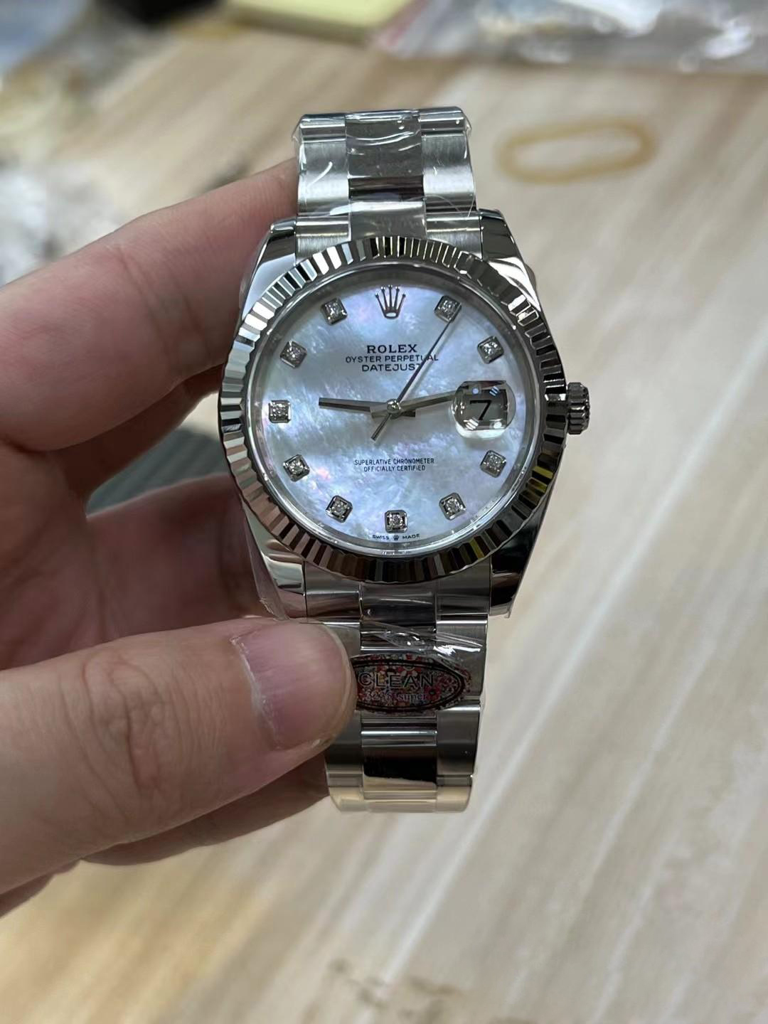 Clean Factory Rolex Datejust 41 m126334 0019 White MOP Dial with Diamonds Markers Oyster Bracelet 01 Clean Factory Rolex Datejust 41 m126334 0019 White MOP Dial with Diamonds Markers Oyster Bracelet 01