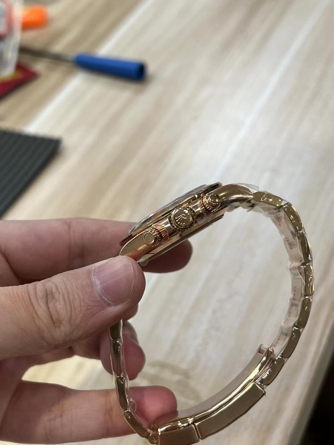 Clean Factory Rolex Daytona 116505 Full Rose Gold Case Bracelet Rose Gold Dial with Diamonds Markers DD4130 Movement 04 Clean Factory Rolex Daytona 116505 Full Rose Gold Case Bracelet Rose Gold Dial with Diamonds Markers DD4130 Movement 04