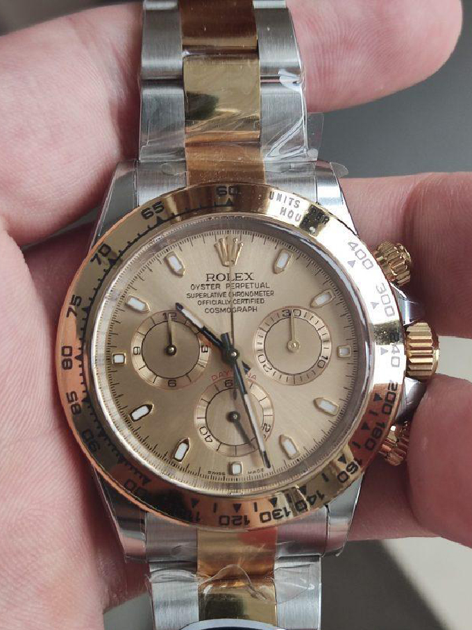 Clean Factory Watch Rolex Daytona 116503 Yellow Gold Steel Two Tone Braclet Champagne Dial Stick Markers 01 Clean Factory Watch Rolex Daytona 116503 Yellow Gold Steel Two Tone Braclet Champagne Dial Stick Markers 01