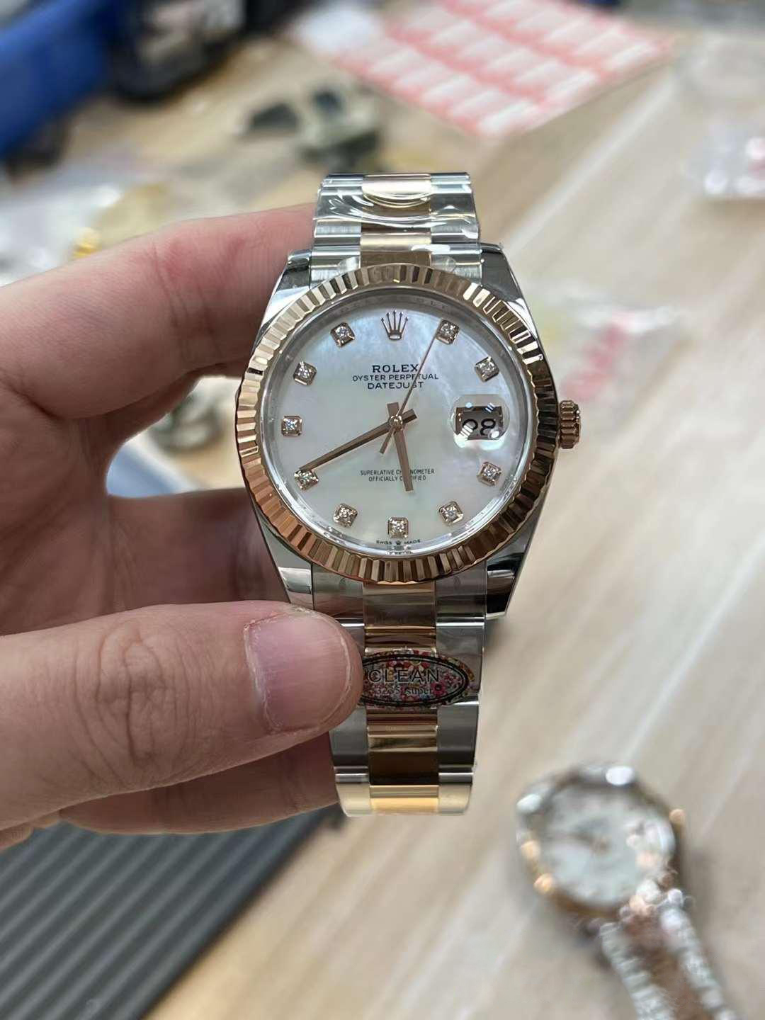 Clean Factory Watches Rolex DateJust 41 m126331 0013 Rose Gold Mother of Pear Dial Oyster Bracelet 3235 Movement 01 Clean Factory Watches Rolex DateJust 41 m126331 0013 Rose Gold Mother of Pear Dial Oyster Bracelet 3235 Movement 01