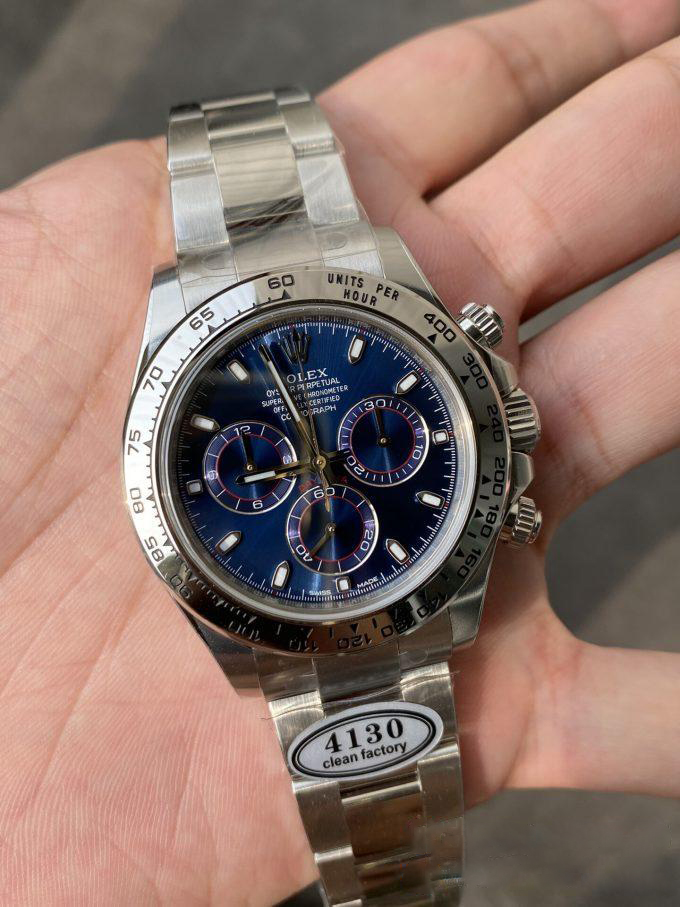 Clean Factory Daytona 116509 Blue Dial 904L Steel Case Oyster Bracelet SuperClone DanDong 4130 Movement 03 Clean Factory Daytona 116509 Blue Dial 904L Steel Case Oyster Bracelet SuperClone DanDong 4130 Movement 03