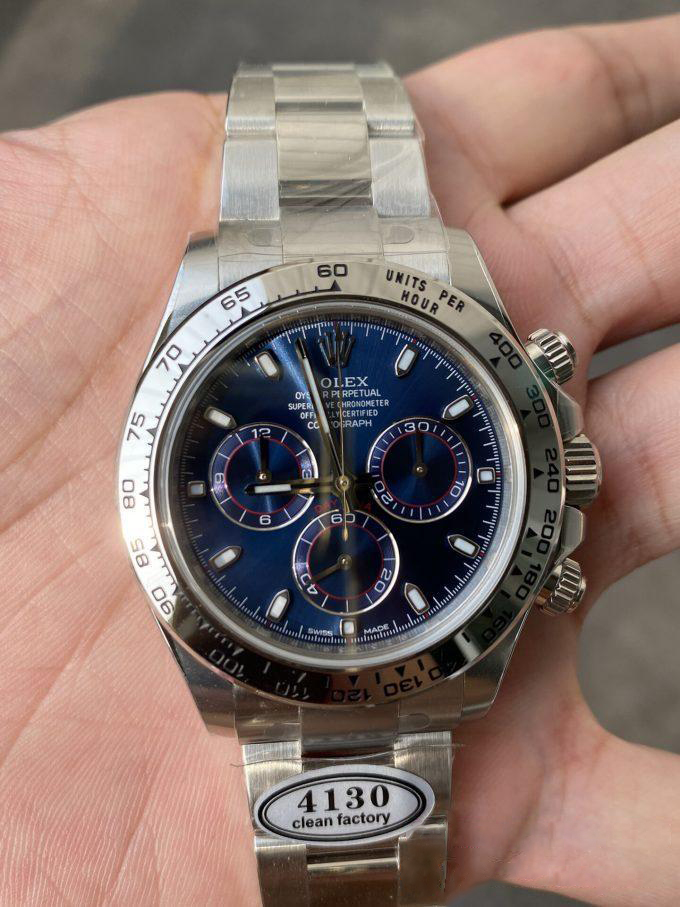 Clean Factory Daytona 116509 Blue Dial 904L Steel Case Oyster Bracelet SuperClone DanDong 4130 Movement 04 Clean Factory Daytona 116509 Blue Dial 904L Steel Case Oyster Bracelet SuperClone DanDong 4130 Movement 04