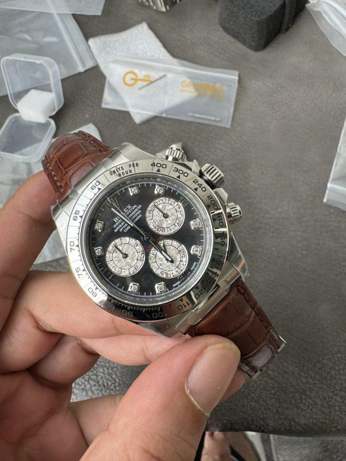 Clean Factory Daytona 116519 Tahitian MOP Dial with Diamonds Markers DD 4130 Movement Alligator Leather Strap 01 Clean Factory Daytona 116519 Tahitian MOP Dial with Diamonds Markers DD 4130 Movement Alligator Leather Strap 01