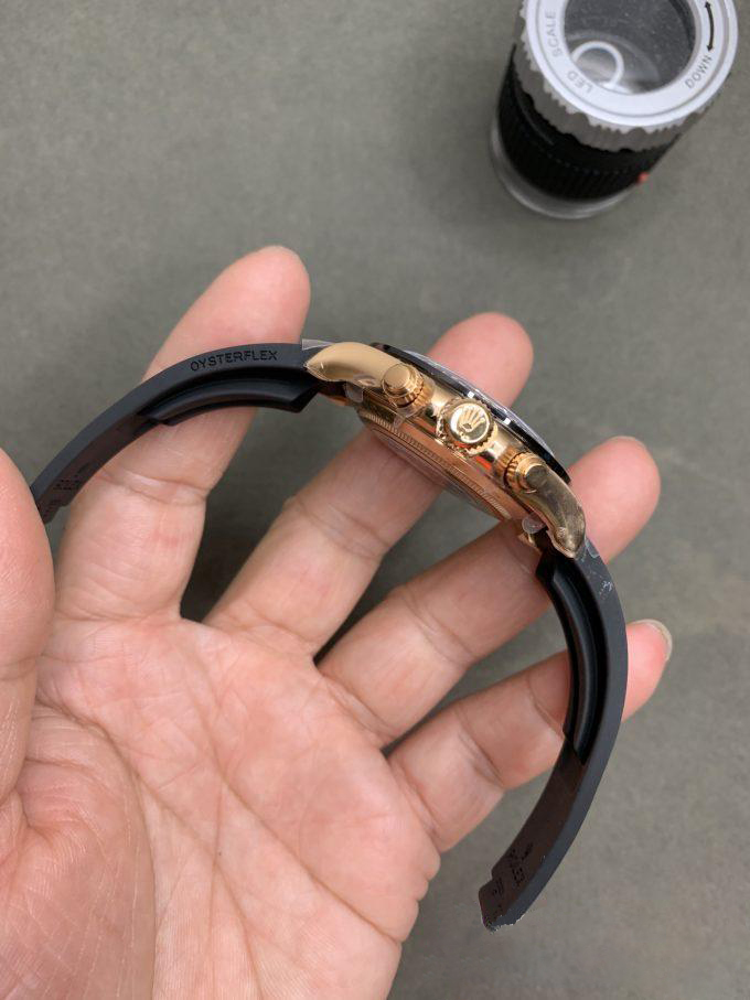 CF Daytona 116515 Rose Gold Case Black Dial with Diamonds Markers on Oysterflex Strap DanDong 4130 Movement 03 CF Daytona 116515 Rose Gold Case Black Dial with Diamonds Markers on Oysterflex Strap DanDong 4130 Movement 03