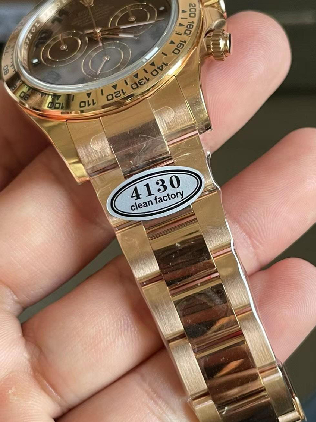 Clean Factory Daytona 116505 0011 Rose Gold Case Bracelet Chocolate Dial with Black Number Markers DD4130 Movement 05 Clean Factory Daytona 116505 0011 Rose Gold Case Bracelet Chocolate Dial with Black Number Markers DD4130 Movement 05