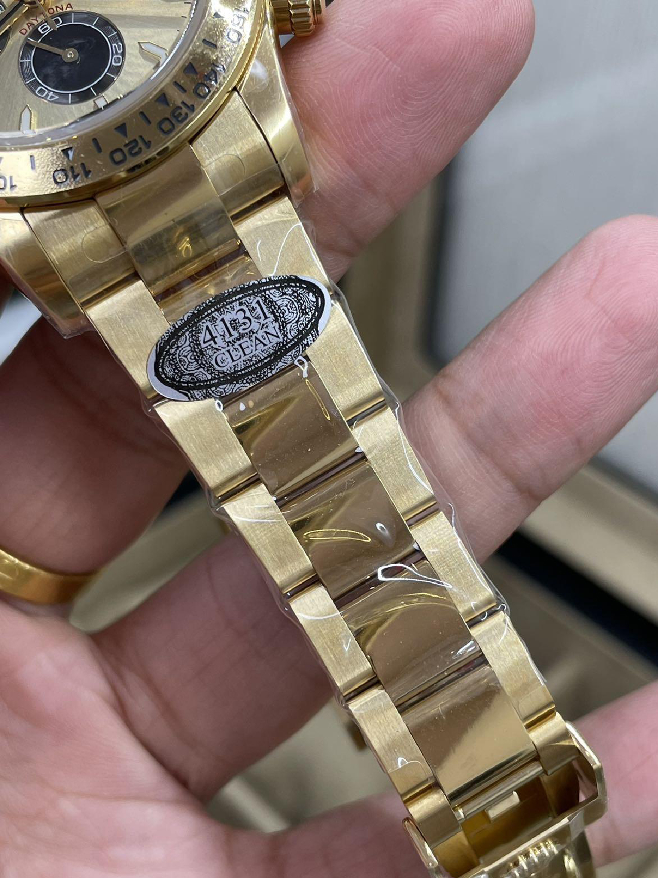 Clean Factory Daytona 126508 18K Yellow Gold Plated on Case Bracelet Yellow Gold Dial with Black Sub Dial SH4131 Movement 06