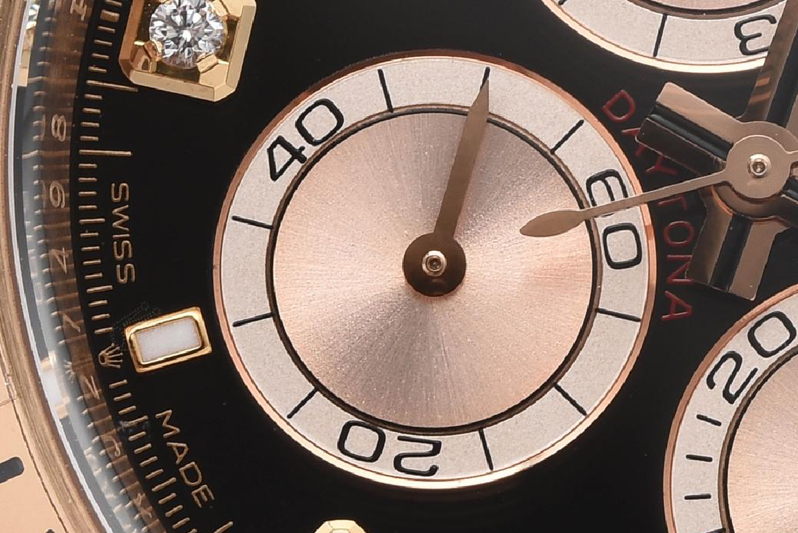 Clean Factory Daytona 126505 Rose Gold Case Bracelet Bright Black and Sundust Set with Diamonds Dial SH4131 Movement 05 Clean Factory Daytona 126505 Rose Gold Case Bracelet Bright Black and Sundust Set with Diamonds Dial SH4131 Movement 05