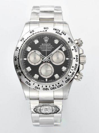 Clean Factory Daytona 126509 Black and Steel Set with Diamonds Dial Oystersteel Bracelet SH4131 Movement 00