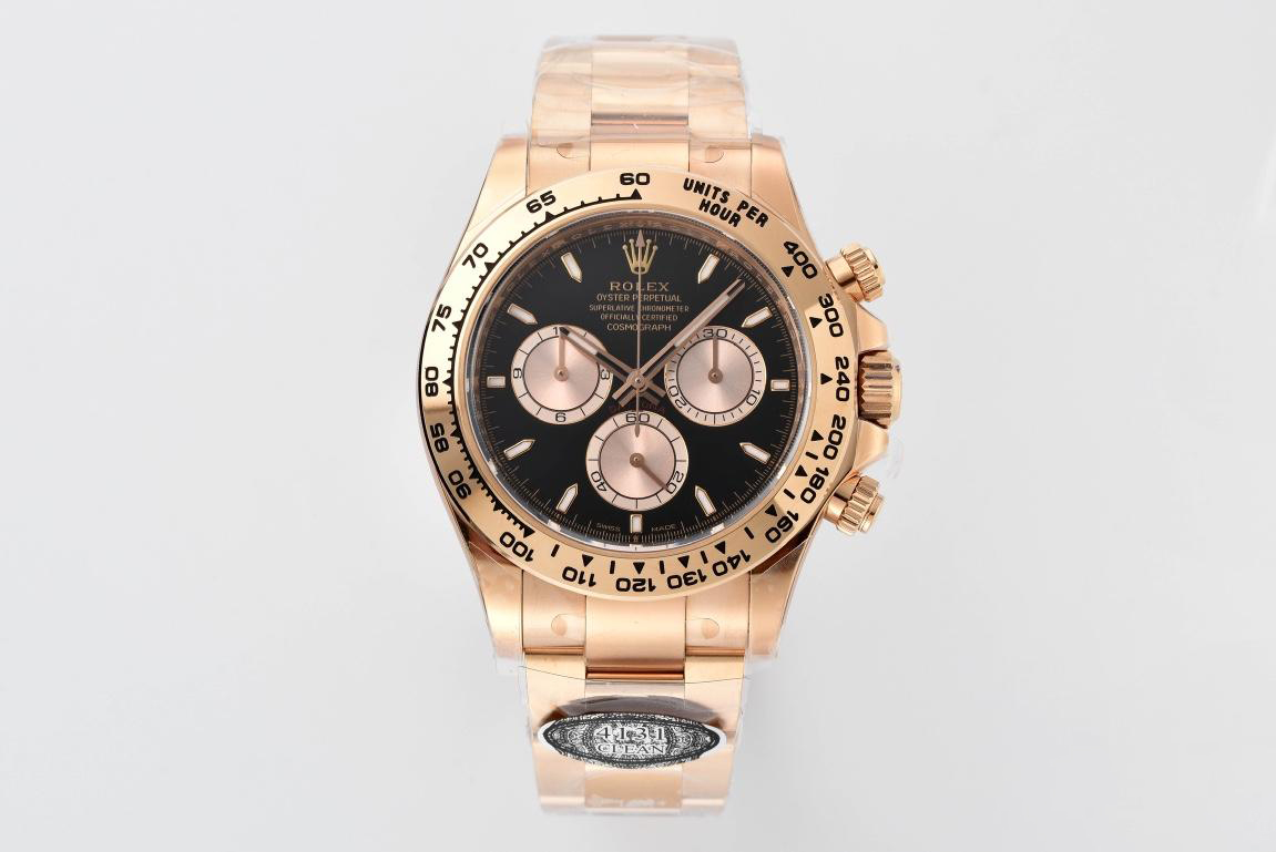Clean Factory Rolex Daytona 126505 Rose Gold Case Bracelet Black Dial with Rose Gold Sub Dial SH4131 Movement 01 Clean Factory Rolex Daytona 126505 Rose Gold Case Bracelet Black Dial with Rose Gold Sub Dial SH4131 Movement 01