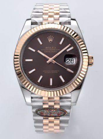 Clean Factory Datejust 126331 41mm 904L Steel Case Chocolate Dial with Stick Markers Rose Gold Bezel 3235 Movement Two Tone Jubilee Bracelet 00
