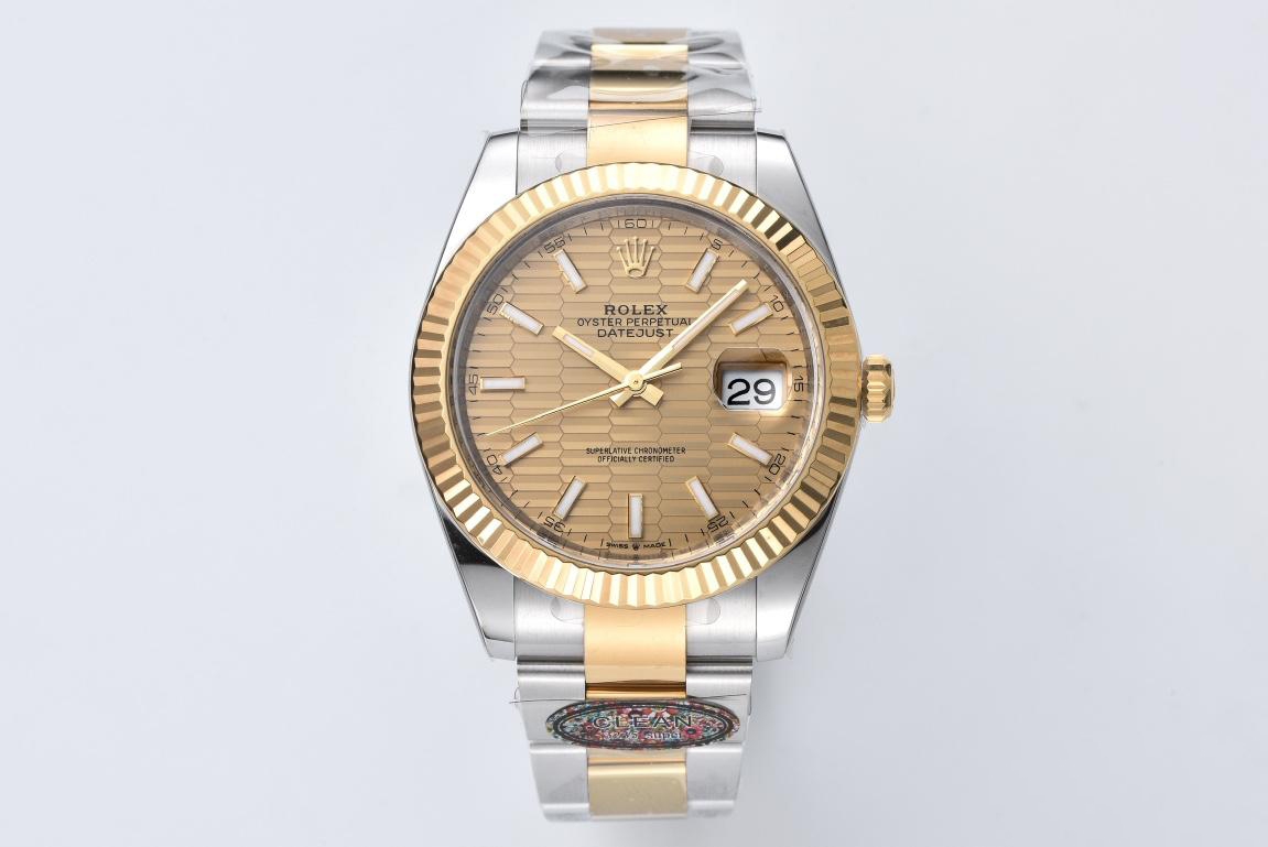 Clean Factory Datejust 126333 41mm Yellow Gold Fluted Textured Dial Yellow Gold Bezel 3235 Movement Two Tone Oyster Bracelet 01 Clean Factory Datejust 126333 41mm Yellow Gold Fluted Textured Dial Yellow Gold Bezel 3235 Movement Two Tone Oyster Bracelet 01